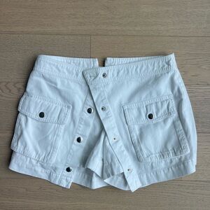 Staud White Button-Up Women's Skort